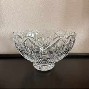 VTG Waterford Irish Crystal 10" Wishing Well Footed Bowl Fan Cut Scalloped rim
